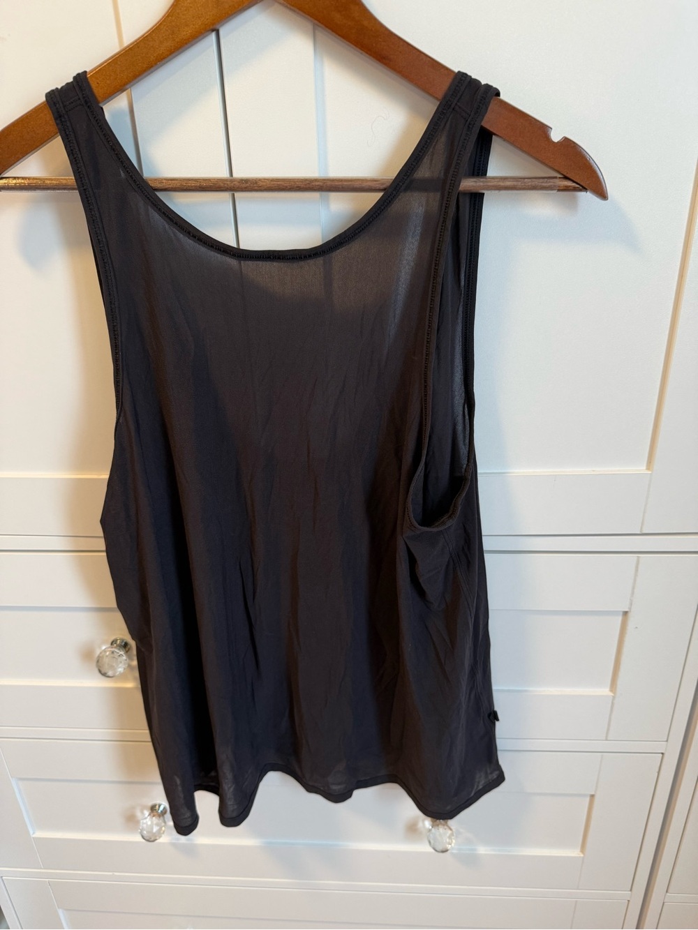 lululemon athletica Black Sheer Scoop Tank Top